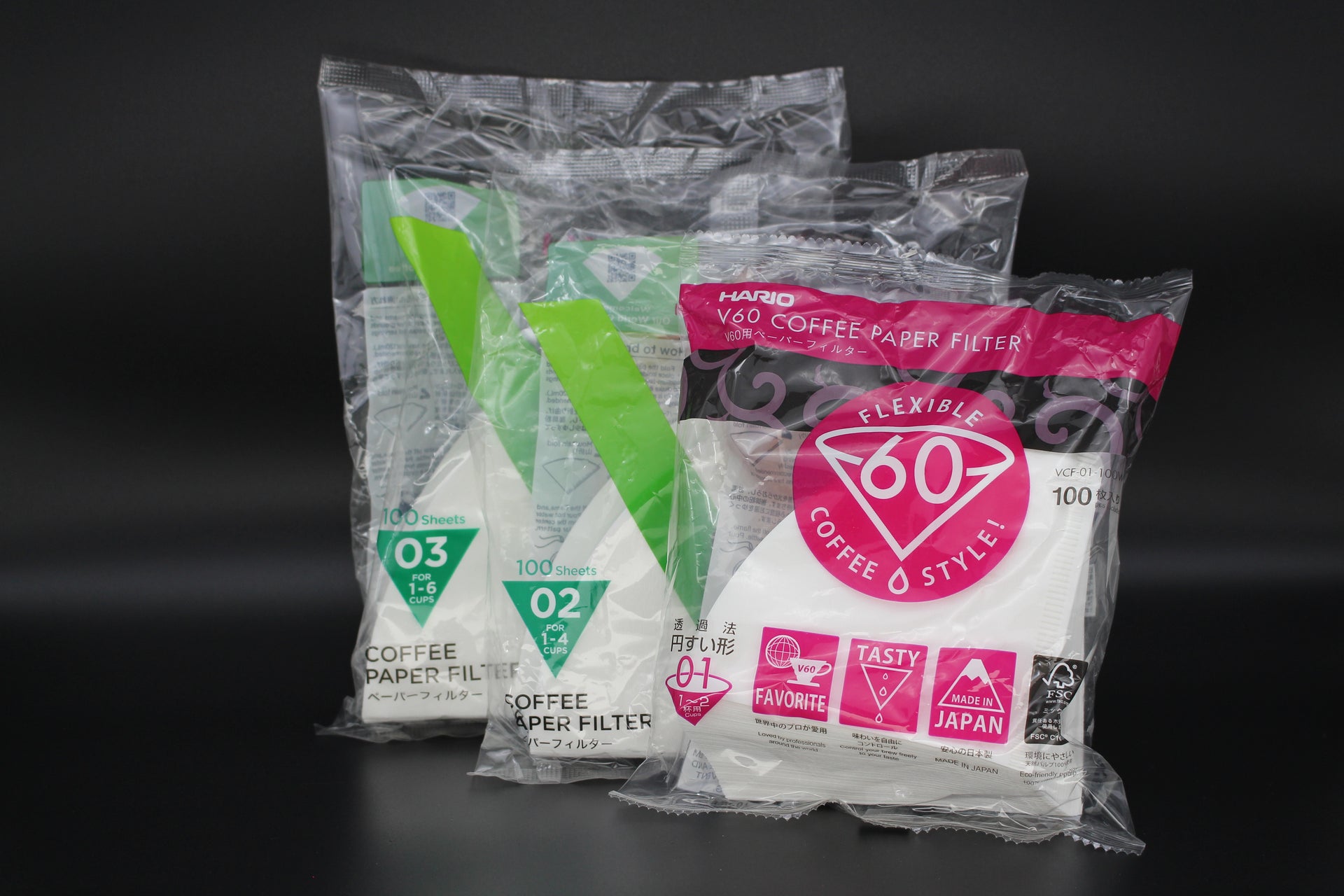 Hario V60 paper filter size 1, 2, 3